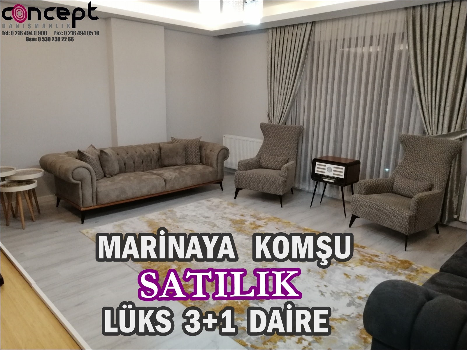 Tuzla istasyon mahallesi satılık 3+1 Daire Concept Gayrimenkul.